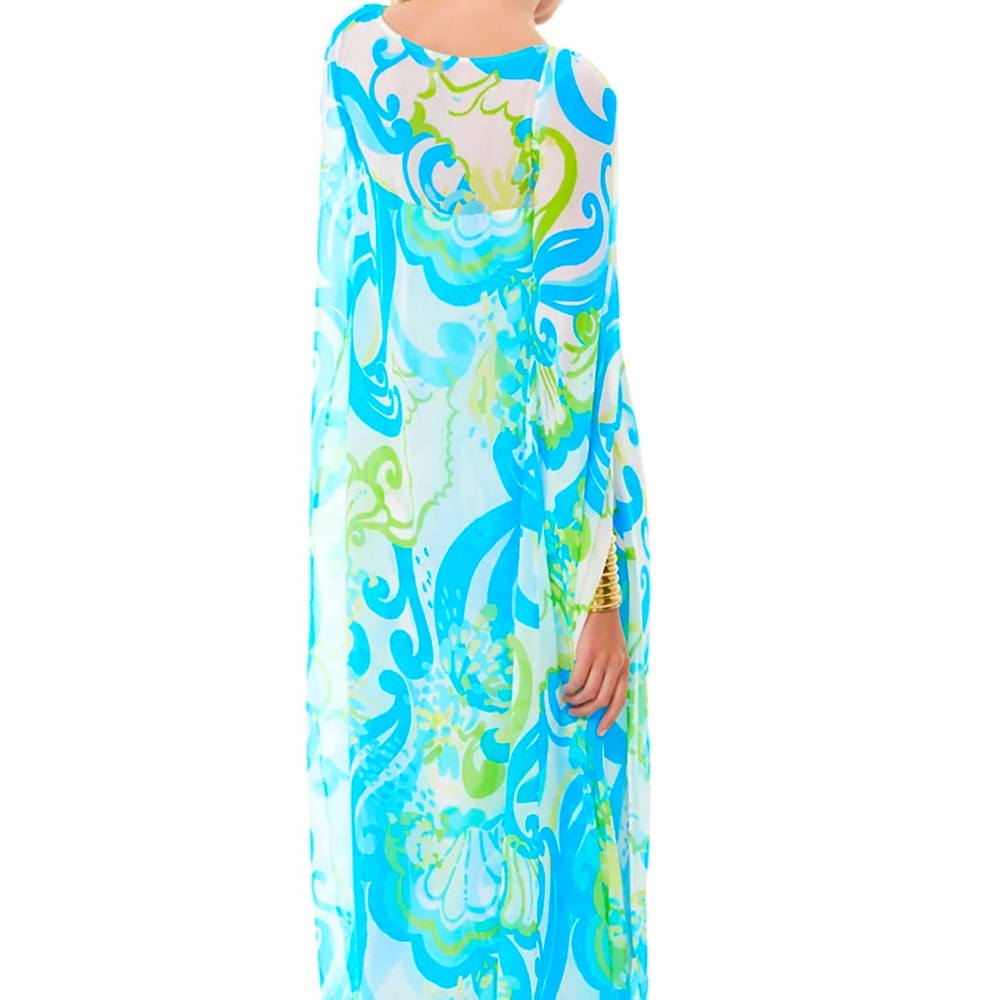 NWT🩵LILLY PULITZER 4 KINGSTON MAXI CAFTAN CRYSTAL COAST GRAIL FIND!!!🩵 - Picture 10 of 13